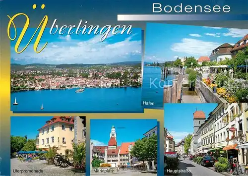 AK / Ansichtskarte ueberlingen_Bodensee Hafen Fliegeraufnahme Marktplatz Uferpromenade Hauptstrasse ueberlingen Bodensee