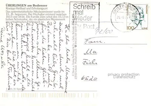 AK / Ansichtskarte ueberlingen_Bodensee Muenster St. Nikolaus ueberlingen Bodensee