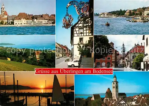 AK / Ansichtskarte ueberlingen_Bodensee Hafen Seepartie Kirche ueberlingen Bodensee