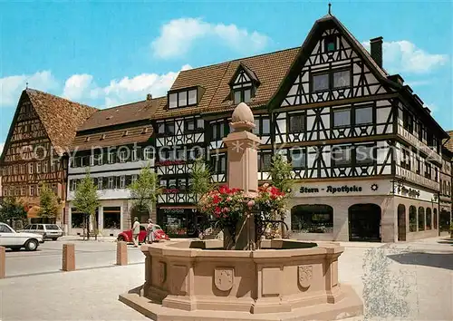 AK / Ansichtskarte Tauberbischofsheim Marktplatz Fachwerk Brunnen Tauberbischofsheim