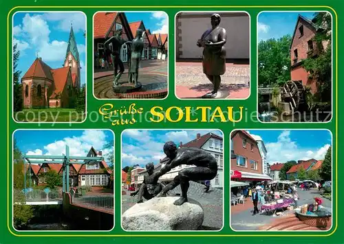 AK / Ansichtskarte Soltau Skulpturen Bruecke  Soltau