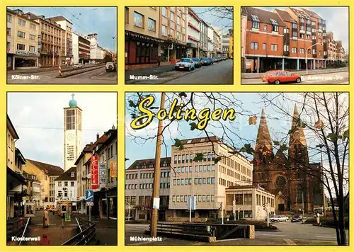 AK / Ansichtskarte Solingen Koelner Str. Mumm Str. Andernauer Str. Klosterwall Muehlenplatz Solingen