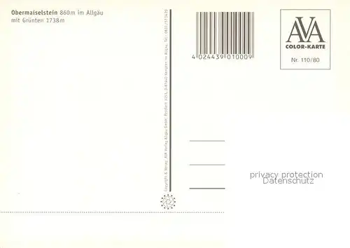 AK / Ansichtskarte Obermaiselstein mit Gruenten Obermaiselstein