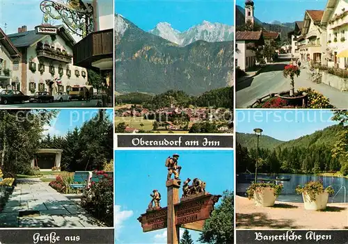 AK / Ansichtskarte Oberaudorf Dorfstrasse Luegsteinsee Wegweiser Oberaudorf