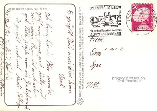 AK / Ansichtskarte Lindenberg_Allgaeu Fliegeraufnahme Lindenberg Allgaeu