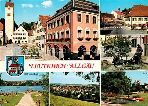 AK / Ansichtskarte Leutkirch Park Badestelle Gaenselieselbrunnen Leutkirch