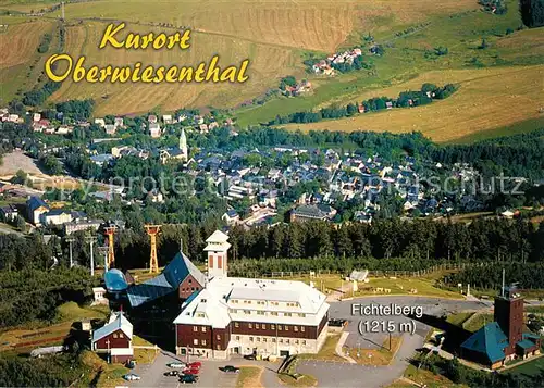 AK / Ansichtskarte Oberwiesenthal_Erzgebirge Fliegeraufnahme mit Fichtelberg Oberwiesenthal Erzgebirge