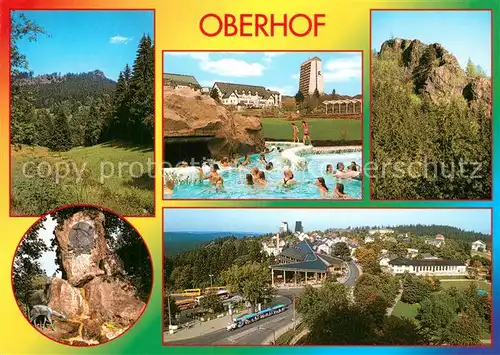 AK / Ansichtskarte Oberhof_Thueringen Hoher Stein Rennsteig Thermen Baerenstein Herzog Ernst Denkmal Oberhof Thueringen