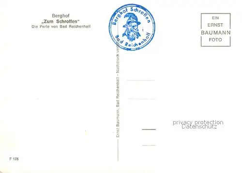 AK / Ansichtskarte Bad_Reichenhall Berghof Zum Schroffen Saal Trachten Volkstanz Wild Alpen Bad_Reichenhall