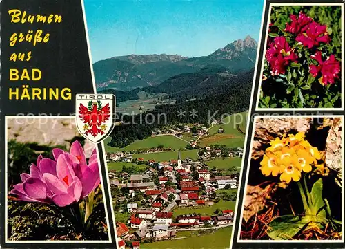 AK / Ansichtskarte Bad_Haering_Tirol Panorama Kaisergebirge Fliegeraufnahme Alpenflora Bad_Haering_Tirol
