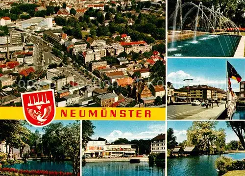 AK / Ansichtskarte Neumuenster_Schleswig Holstein Fliegeraufnahme Wasserspiele Partien am Wasser Neumuenster
