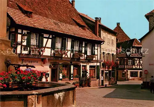 AK / Ansichtskarte Ribeauville_Haut_Rhin_Elsass Fontaine et vieilles maisons de la Place de la Sinn Ribeauville_Haut