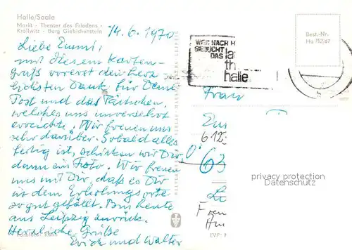 AK / Ansichtskarte Halle_Saale Markt Kirche Roter Turm Theater des Friedens Kroellwitz Burg Giebichenstein Halle_Saale