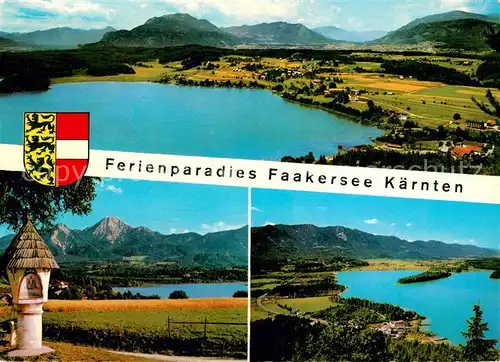 AK / Ansichtskarte Faak_am_See_Finkenstein Panorama Ferienparadies Faakersee Bildstock Alpen Faak_am_See_Finkenstein