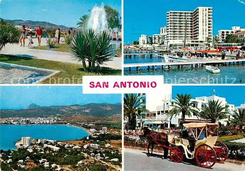 AK / Ansichtskarte San_Antonio_Ibiza Promenade Hafen Hotels Pferdekutsche Fliegeraufnahme San_Antonio_Ibiza