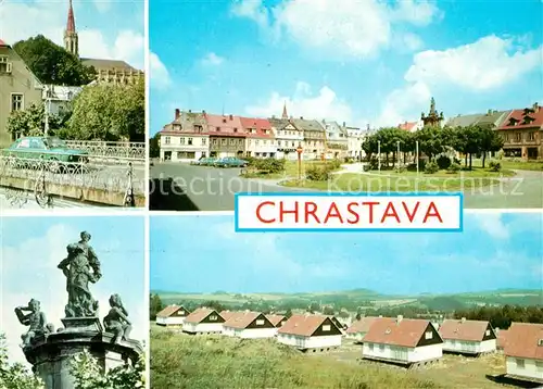AK / Ansichtskarte Chrastava Bruecke Kirche Platz Denkmal Wohnsiedlung Chrastava