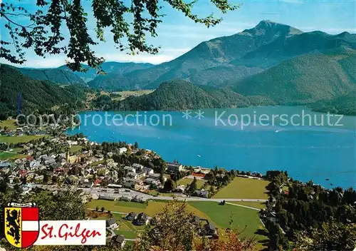 AK / Ansichtskarte St_Gilgen_Salzkammergut Panorama mit Schafberg und Brunnwinkl St_Gilgen_Salzkammergut