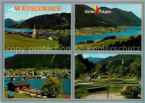 AK / Ansichtskarte Gatschach_Weissensee Techendorf Landschaftspanorama Minigolf Alpen Gatschach Weissensee