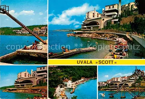 AK / Ansichtskarte Uvala Hotels am Strand Rutschbahn Sprungturm Uvala