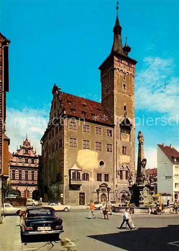 AK / Ansichtskarte Wuerzburg Altes Rathaus Brunnen Wuerzburg