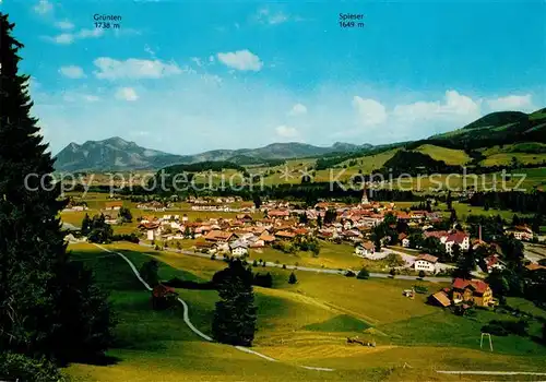 AK / Ansichtskarte Fischen_Allgaeu Panorama Blick zum Gruenten Spieser Allgaeuer Alpen Fischen Allgaeu