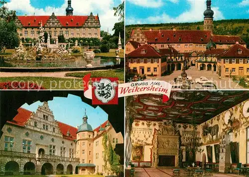 AK / Ansichtskarte Weikersheim Schloss an der Romantischen Strasse Rittersaal Wasserrondell Orangerie Weikersheim