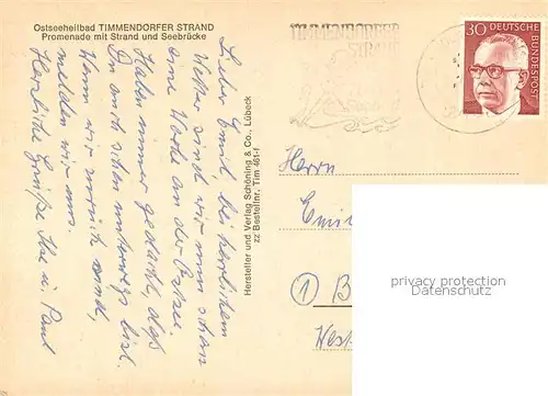 AK / Ansichtskarte Timmendorfer_Strand Promenade Strand Seebruecke Ostseeheilbad Timmendorfer_Strand