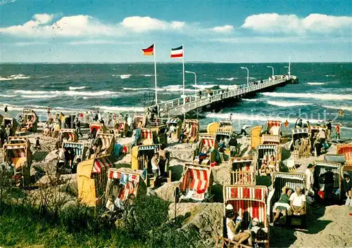 AK / Ansichtskarte Timmendorfer_Strand Strand Seebruecke Ostseeheilbad Timmendorfer_Strand
