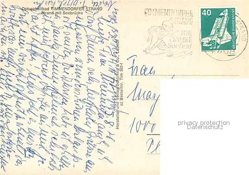 AK / Ansichtskarte Timmendorfer_Strand Strand Seebruecke Ostseeheilbad Timmendorfer_Strand