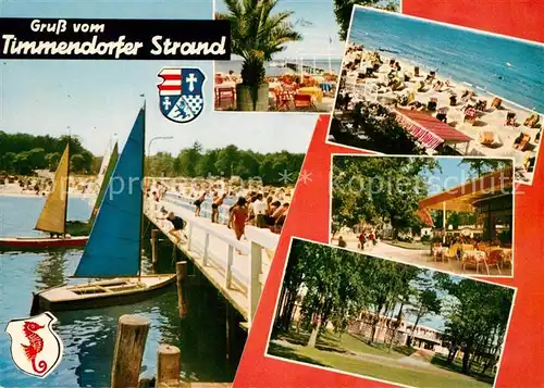 AK / Ansichtskarte Timmendorfer_Strand Seebruecke Strand Restaurant Terrasse Ostseeheilbad Timmendorfer_Strand