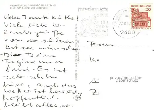 AK / Ansichtskarte Timmendorfer_Strand Strand Seebruecke Ostseeheilbad Timmendorfer_Strand