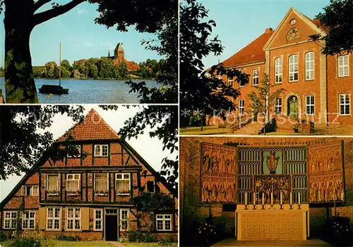 AK / Ansichtskarte Ratzeburg Domhalbinsel Kreismuseum Organistenhaus Hochaltar im Dom Inselstadt Naturpark Lauenburgische Seen Ratzeburg