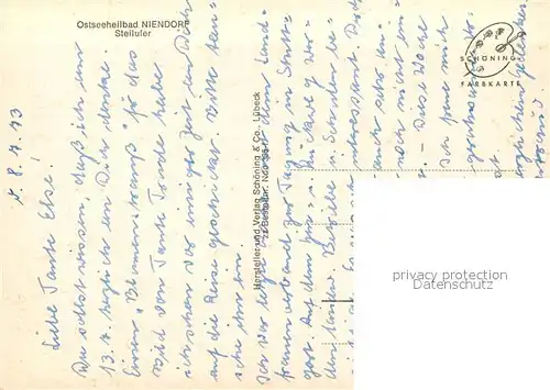 AK / Ansichtskarte Niendorf_Ostseebad Steilufer Niendorf_Ostseebad