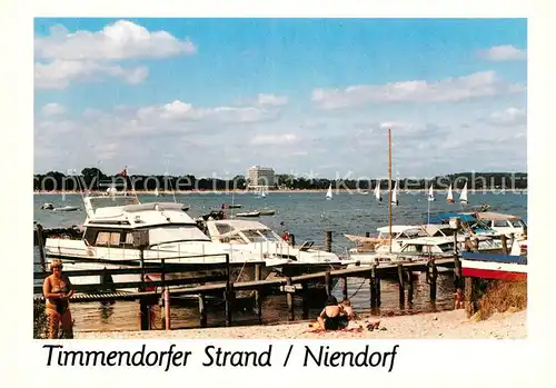 AK / Ansichtskarte Niendorf_Ostseebad Blick vom Niendorfer Seglerhafen auf Timmendorfer Strand Niendorf_Ostseebad