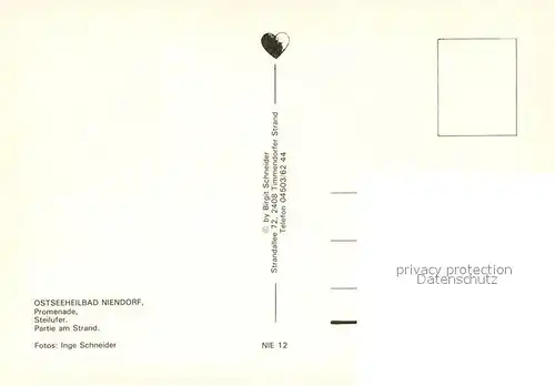 AK / Ansichtskarte Niendorf_Ostseebad Promenade Steilufer Kueste Strand Hotels Niendorf_Ostseebad