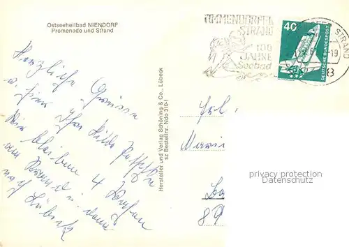 AK / Ansichtskarte Niendorf_Ostseebad Promenade Strand Restaurant Niendorf_Ostseebad