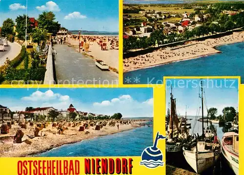 AK / Ansichtskarte Niendorf_Ostseebad Strand Promenade Fischereihafen Fliegeraufnahme Niendorf_Ostseebad