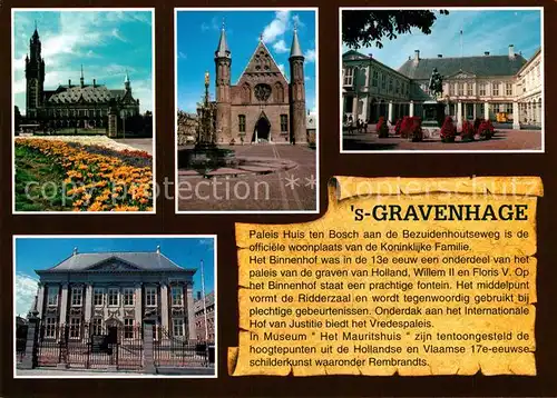AK / Ansichtskarte s Gravenhage Palais Huis ten Bosch Internationale Hof van Justitie Vredespaleis Museum Het Mauritshuis s Gravenhage
