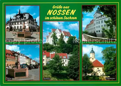 AK / Ansichtskarte Nossen Rathaus Markt Schloss Pfarrrkirche  Nossen