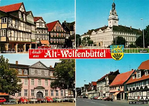 AK / Ansichtskarte Wolfenbuettel Krambuden Schloss Standesamt Dr. H. Jasper Str. Wolfenbuettel
