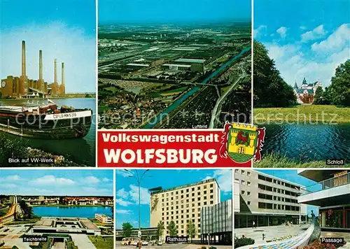 AK / Ansichtskarte Wolfsburg VW Werk Schloss Teichbreite Rathaus Wolfsburg