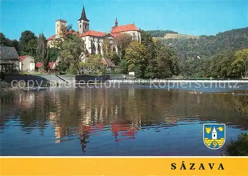 AK / Ansichtskarte Sazava Flusspartie  Sazava