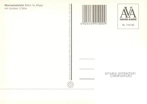 AK / Ansichtskarte Obermaiselstein mit Gruenten Obermaiselstein