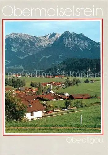 AK / Ansichtskarte Obermaiselstein mit Sonnenkopf und Entschenkopf Nebelhorn Daumen Obermaiselstein