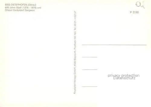 AK / Ansichtskarte Osterhofen_Niederbayern Dackeldorf Gergweis Osterhofen_Niederbayern
