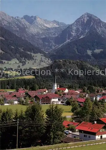 AK / Ansichtskarte Fischen_Allgaeu mit Nebelhorn und Rubihorn Fischen Allgaeu