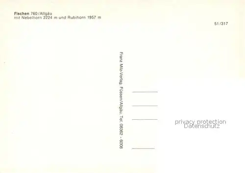 AK / Ansichtskarte Fischen_Allgaeu mit Nebelhorn und Rubihorn Fischen Allgaeu