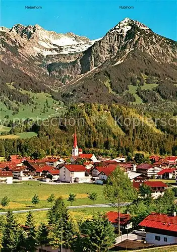 AK / Ansichtskarte Fischen_Allgaeu mit Nebelhorn und Rubihorn Fischen Allgaeu