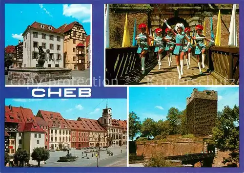 AK / Ansichtskarte Cheb Altstadt Brunnen Kaiserpfalz Festival Cheb