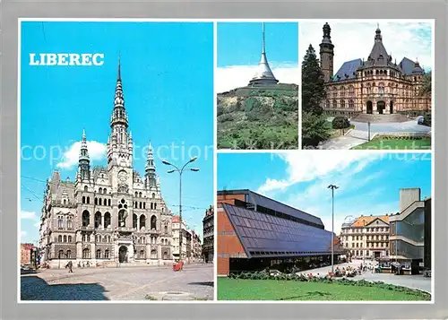 AK / Ansichtskarte Liberec Rathaus Sender auf dem Jested Museum Kulturhaus Liberec